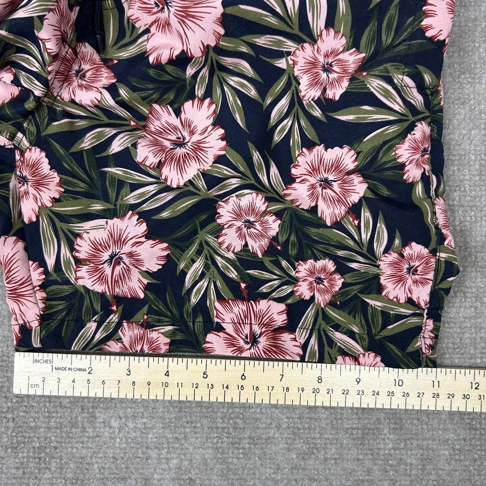 Refinery Republic Swim Shorts Men Medium Blue Floral Mesh Lined Drawstring Beach